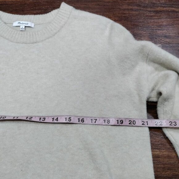 Madewell Beige Wool Alpaca Blend Sundry Destinations Crewneck Sweater Women's M - Picture 8 of 11